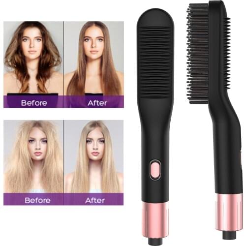 PTC Heating Hair Straightener Brush Comb Personal Care Smooth Mens Styling Shape Anti Static Fluffy Straight Beard Comb