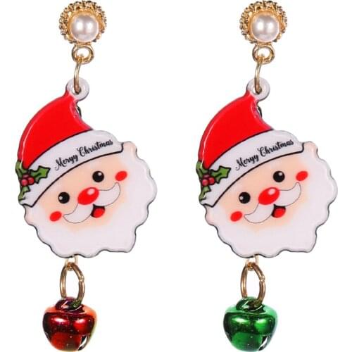 Santa Claus Christmas Earrings Snowman Bell Christmas Ear Jewelry Accessories Lovely Xmas Gifts for Women Girls