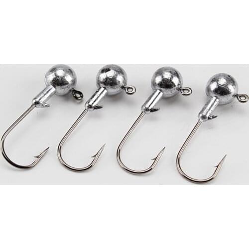 50pcs/Lot Fishing Hook Bait Soft Worm Jig Hook for Fishing Crank Head Hook 1.5g to 20g Exposed Lead Head Fishing Accessories