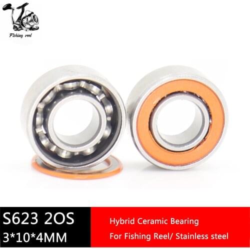 2Pcs Fishing Reel Bearings S623 2RS CB ABEC7 3*10*4 mm Stainless Steel Hybrid Ceramic Ball Bearing S623-2OS CB 623RS
