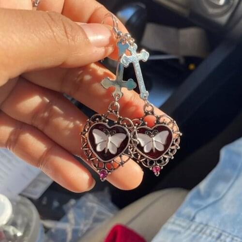 Alloy Earrings White Butterfly Gemstone Earrings Suitable for Ladies Girl Jewelry Fashion Valentines Day Birthday Party