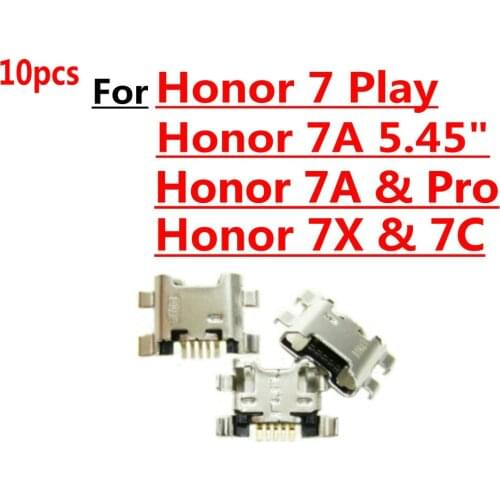 10pcs New Micro USB Plug Charging Port Connector Socket For Huawei Honor 7A 7C 7X 7S 7 Play