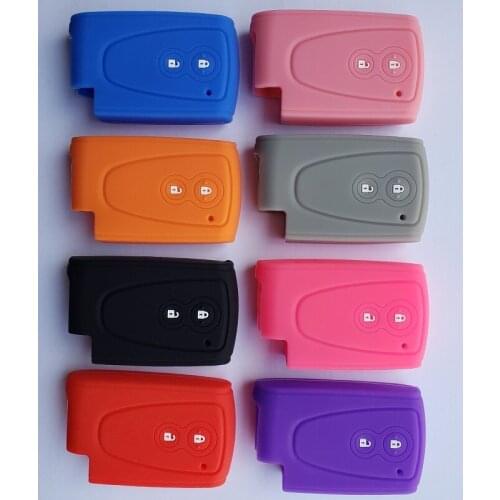 Silicon Rubber Skin Jacket Holder For Daihatsu 2 buttons smart remote fob cover case