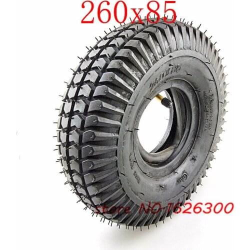 Super 260x85 tire and inner tube 3.00-4 (10"x3", 260*85) Knobby Scooter, ATV and Go Kart Tire and Tube motor tire