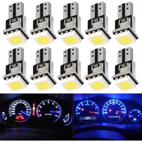 T5 5050 1SMD Wedge Dashboard Led White Canbus Car Auto Gauge Light Interior Bulb Instrument Light Side Lamps Clearance Light