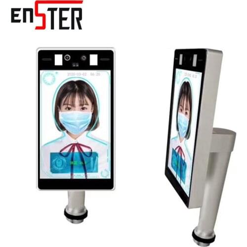 ENSTER 8 Inch LCD Screen Thermal Face Recognition Thermometer AI Smart CCTV Camera Audio Built-in Microphone
