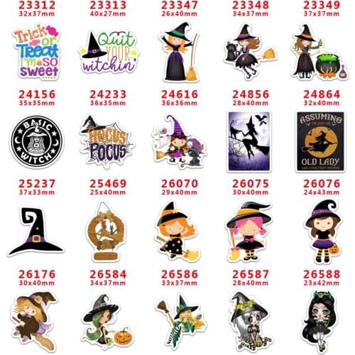 DIY Craft Supplies Halloween character printed flat back planar resins 30 pieces PR23312