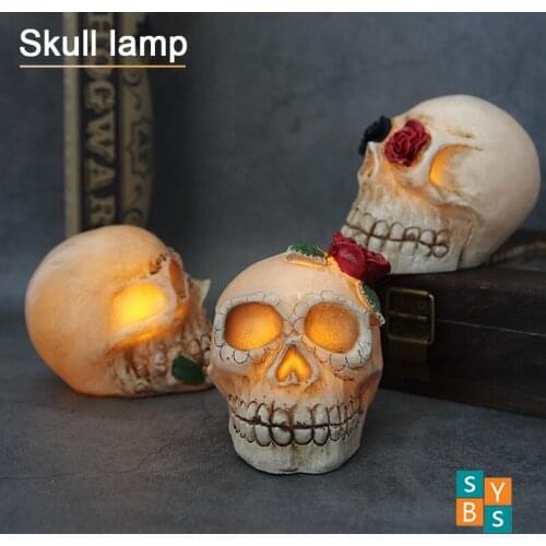 Halloween Decoration Skull LED Night Light Christmas Decor Prop Horror Skeleton Holiday Lamp Gift Home Bar Retro Lighting Decor