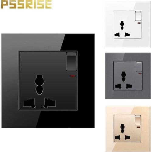G11 Universal Drei-loch mit schalter Buchse Gehärtetem Glas panel Steckdose Geerdet haushalts steckdose hause verbesserung