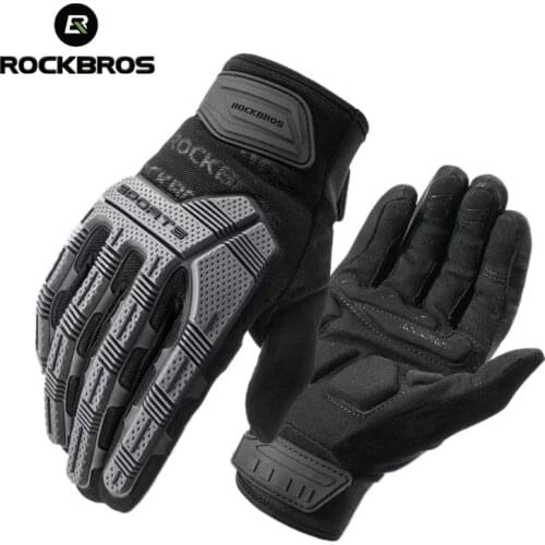 ROCKBROS Cycling gloves SBR 6mm Thickened Pad Shockproof Breathable GEL Bike Gloves Men Women Full Finger Sport MTB Gloves