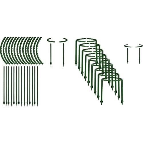 Plant Stake Half Round Plant Support Ring Garden Flower Support Plant Support Stakes for Tomato 14 Packs
