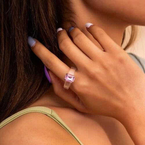 2021 Bohemia Rainbow Rings for Women Trendy Colorful Stackable Crystal Rings 2021 Fashion Ladies Knuckle Rings Fingers Jewelry