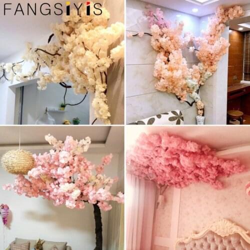 1PCS wedding DIY arch decoration multi-style artificial flowers cherry tree branches household ceiling rattan hotel landscaping