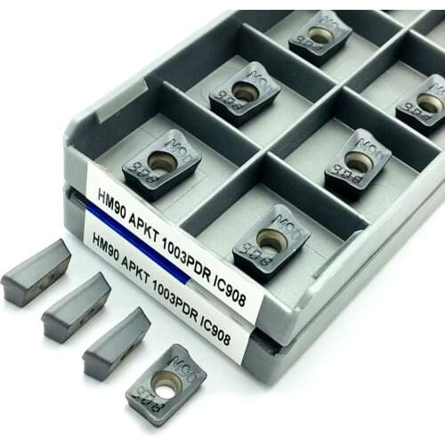 100PCS HM90 APKT1003 PDR IC908 Iscar carbide milling cutter for cnc APKT 1003 face milling cutter APKT1003PDER lathe milling
