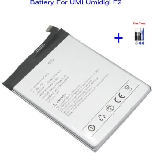 1x 5150mAh F2 Mobile Phone Replacement Battery For UMI Umidigi F2 phone Batteries Battery + Repair Tool Kits