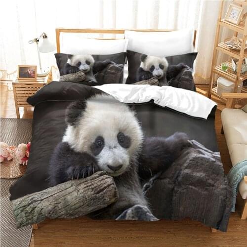 2/3 Pieces Animal Panda Bedding Set For Kids Adults Duvet Cover Single Queen King Bed Quilt Cover For Home Bed Cover Set Decor