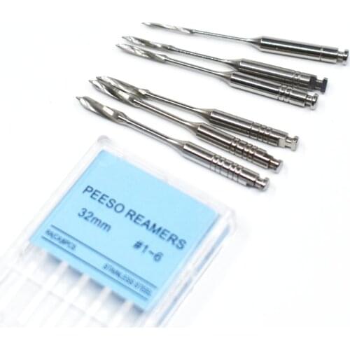 6pcs/Box Dental Peeso Reamers Endodontic Reamers Drill P Drills Root Canal Filesfor Screw Post Engine Dental Lab Materials