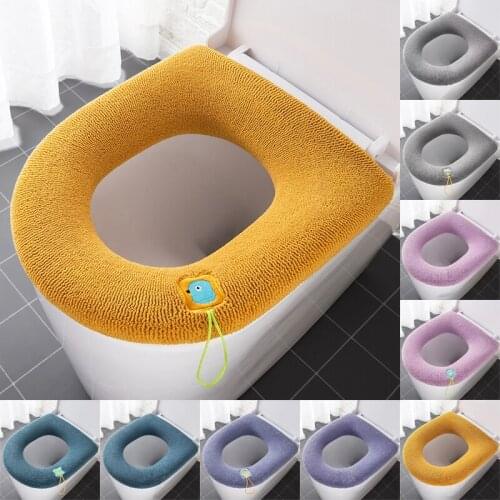 Bathroom Toilet Seat Closestool Washable Soft Four Seasons Mat Pad Cushion O-shape Toilet Seat Bidet Covers