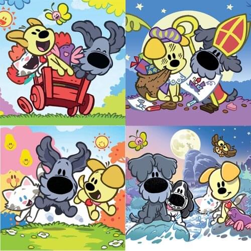 Full Square/Round Drill 5D DIY Diamond Painting Cartoon Woezel Pip 3D Diamond Embroidery Cross Stitch Mosaic Rhinestone Decor