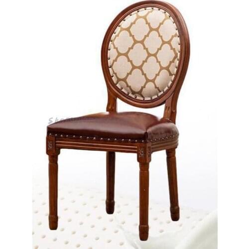 Solid Wood American Soft Bag Dining Chair European Retro Carved Latex Dining Chair Home Hotel Coffee Net Red Stool