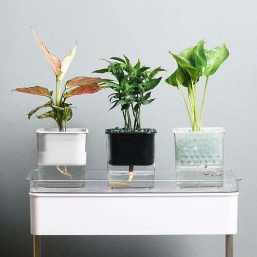 4.37*3.58*4.45in Automatic Watering Planter Succulent Plant Pot Flower Container Self Watering Flower Pot