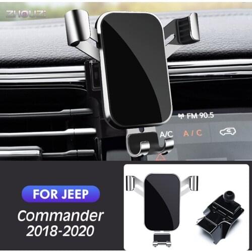 Car Mobile Phone Holder For Jeep Commander 2018 2019 2020 Air Vent Outlet Clip GPS Stand Gravity Navigation Bracket Accessories