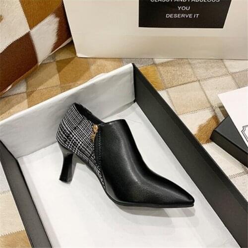 Martin Boots Women High Heel Booties autumn winter Fashion Female High-Heeled Boots Ladies Ankle Boots Winter Zapatos De Mujer