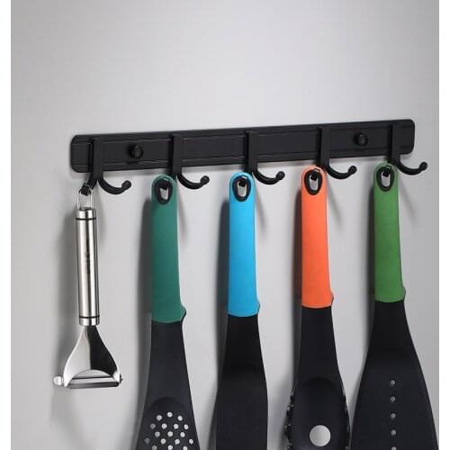 Black Space Aluminum 3-7 Towel Hooks Wall Mounted Robe Hooks,Clothes Hook,Towel Holder,Bathroom hook