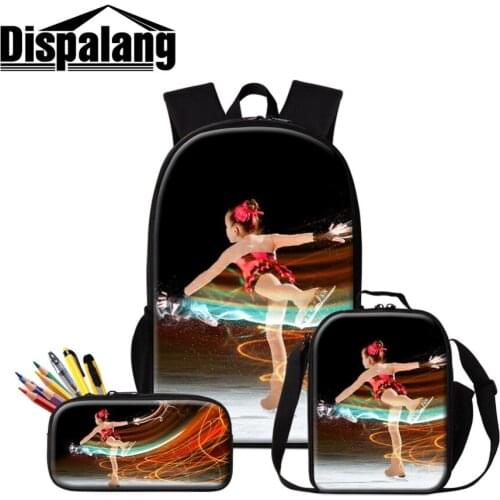 Dispalang Newest Arrive Backpacks with Lunch Pouch Bag and Pencil Box Bags 3D Preppy Style Prints Pretty Schoolbags for Student