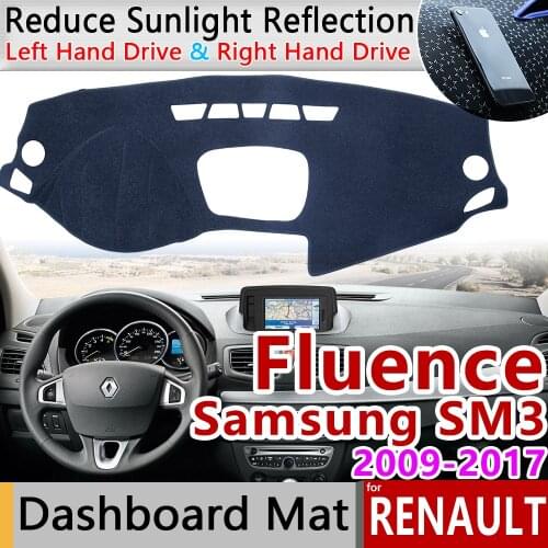 For Renault Fluence 2009~2017 Samsung SM3 Anti-Slip Mat Dashboard Cover Pad Sunshade Dashmat Car Accessories 2012 2014 2015 2016