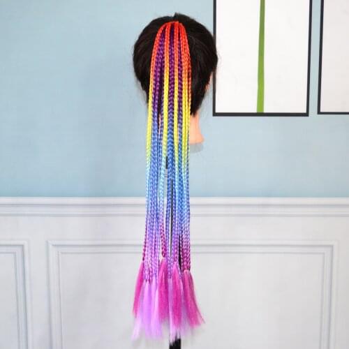 Elastic Hair Band Rubber Band Twist Braid Rope Headdress Braided Colored Hair Accessories Wig Headband for Girls