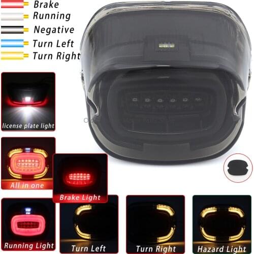 Motorcycle black cover driving lights Turn signal fairing LED moto Rear Brake Tail Light for Harley Dyna Sportster FLST 91-20