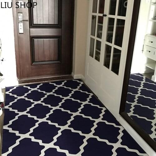 LIU Nordic plaid carpet living room hallway coffee table bedroom entrance mat bathroom rectangle rug customized