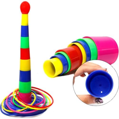 Creative Topping-on Ferrule Toys Parent-child Interaction Stacking Blocks Throwing Hoop Game Decompression Circle Ring Toys