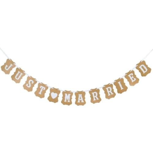 Hot Lovely Vintage Wedding Party Photo Just Married Banner Garlands Decorations party garland decoration For photography