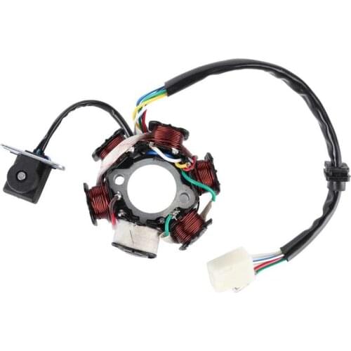 Copper Magneto Stator Coil GY6 C110‑6 Magneto Stator Coil Replacement Parts Accessory for Dirt Bike (Single Yellow AC)