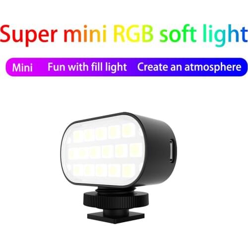 Mcoplus Mini Camera RGB LED Video Light Gopro Light Mod Rechargable Vlog Fill Light For tik tok Youtube Live Vlog Lamp