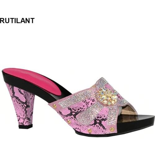 Fashion Pink Color African Dresses for Women High Quality Larges Size Shoes Women Open Toe Sexy Ladies Shoes Party Wedding Shoes