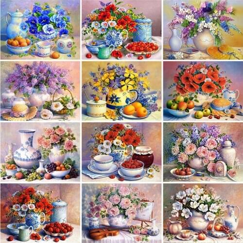 MomoArt Full Square Diamond Painting Poppy 5D DIY Diamond Embroidery Lilac Flower Rhinestone Art Wall Decoration