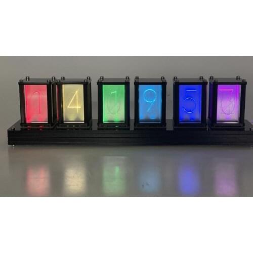 Digital LED Alarm Clock Kit 6-digit Display Electronic Clock Time Tube Music Spectrum Display Clock Modulel DIY RGB Night Light