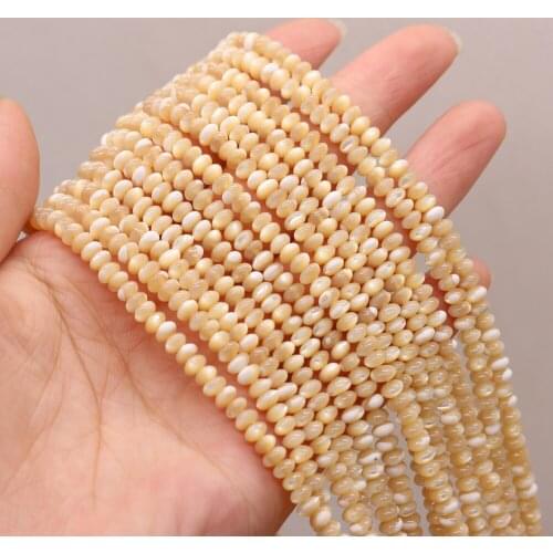 Natural Shell Yellow Beads Abacus Shape for DIY Jewelry Making Necklace Earrings Accessories High Quality Gift