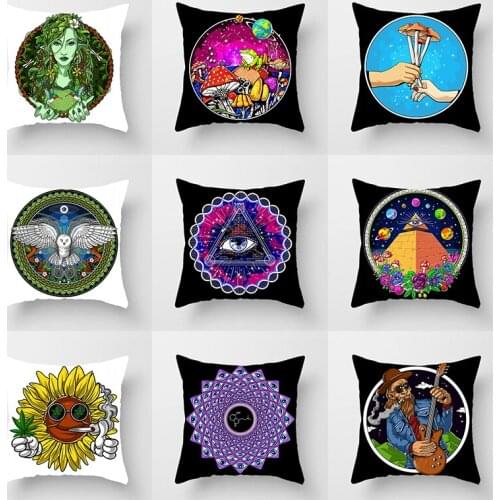 Sunflower Pyramid Elephant Leopard Cactus Owl Cushion Covers 18x18 Inch Farmhouse Decor Linen Throw Pillow Covers nordic paris