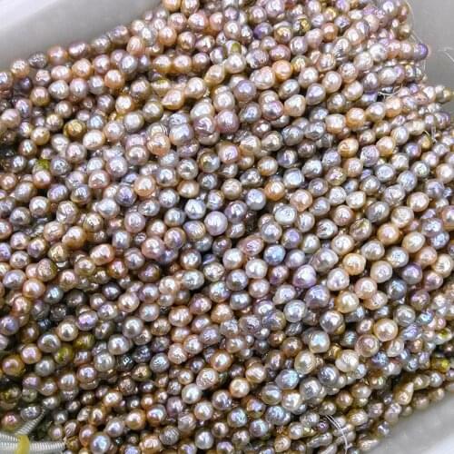 NEW Baroque style Edison pearl multicolor 10-14mm shaped diy Loose beads 15"