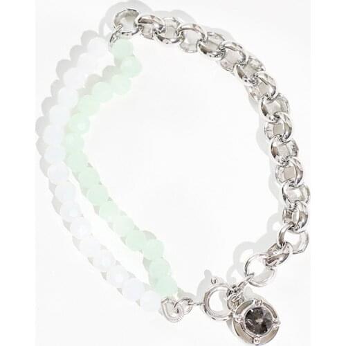 Original metallic wind three-layer bead chain fashion hit color personality French romantic hip-hop bracelet