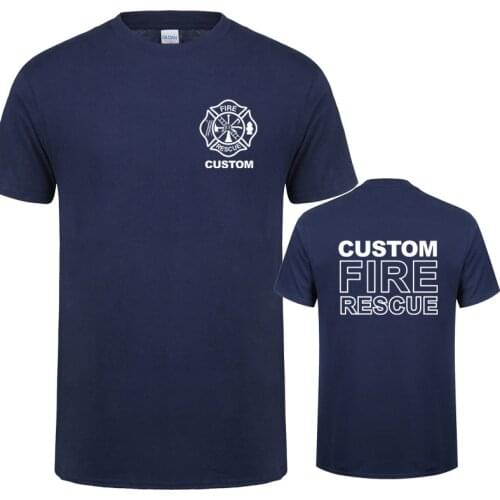 Custom Fire Rescue T Shirt Short Sleeve Casual Customized Firefighter T-shirt Tops Tee DZ-007