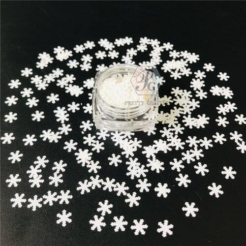 PrettyG 1 Box 6MM Snowflake Laser Metail Pearl Iridescent Glitter Sequins For Nails Tumbler Crafts Art Decoration Accessories