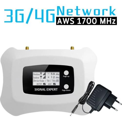 AWS 1700mhz Celular Signal Repeater 3G 4G 1700/2100mhz Booster UMTS LTE Band 4 1700 Amplifier North South America LCD Display
