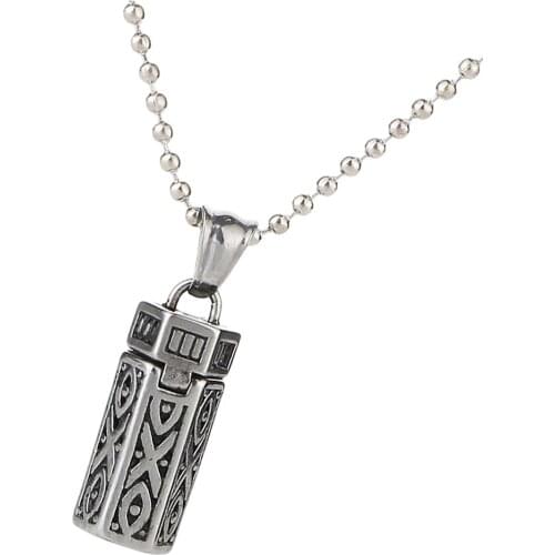 Retro Hexagon Column Box Urn Cremation Pendant Necklace Ash Holder For Pet