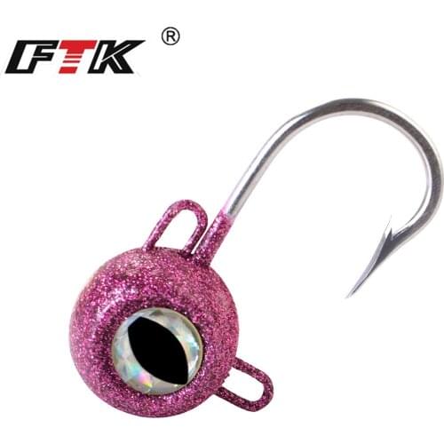 1pc FTK Fishing Hook Jig Head 120g/140g/160g/180g Jig Lead Head Hook Jigging Bait Tuna Lure Fishing Tackle