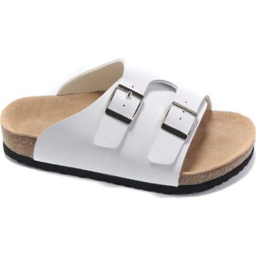 High quality famous designer brand cork rubber sole sandals double buckle leather outdoor beach sandals